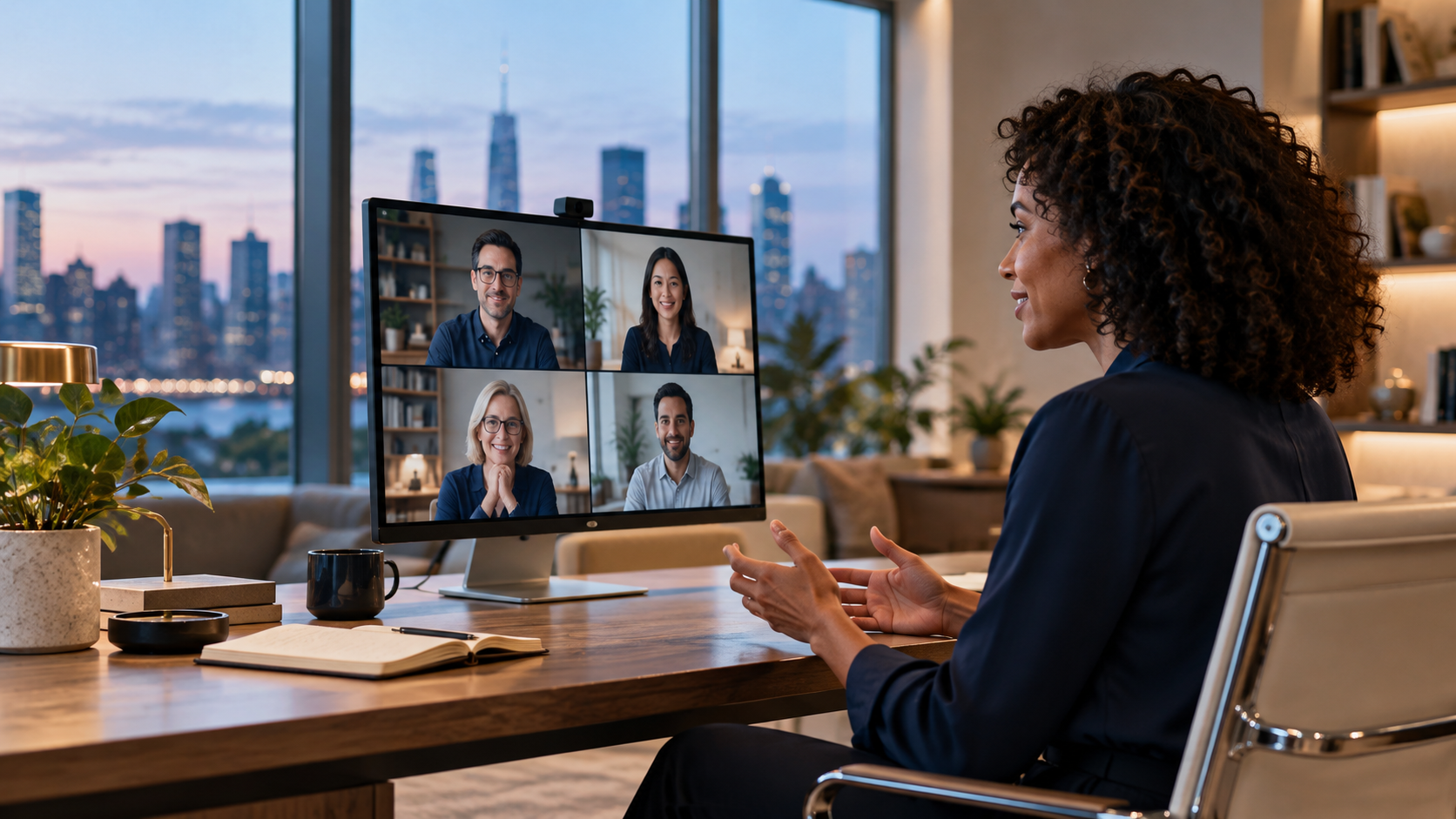 A business owner and advisor in conversation